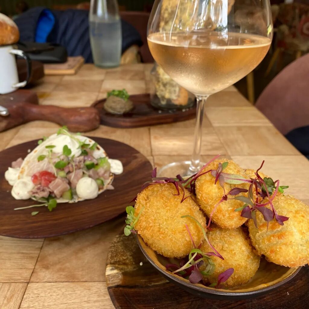 Their rosé wine pairs perfectly with their tapas